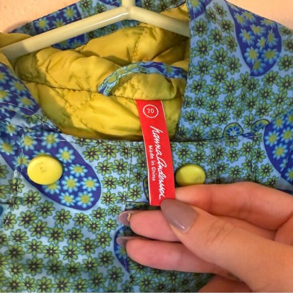 VTG Hanna Anderson Floral Blue and Green Kids winter outfit 70 - Picture 5 of 9